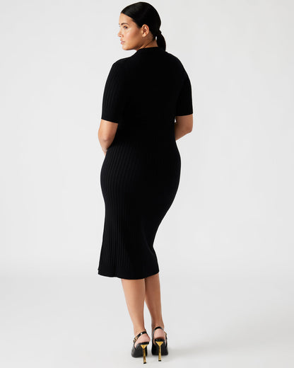 Steve Madden LINDY Dress Black | Collared Midi Dress