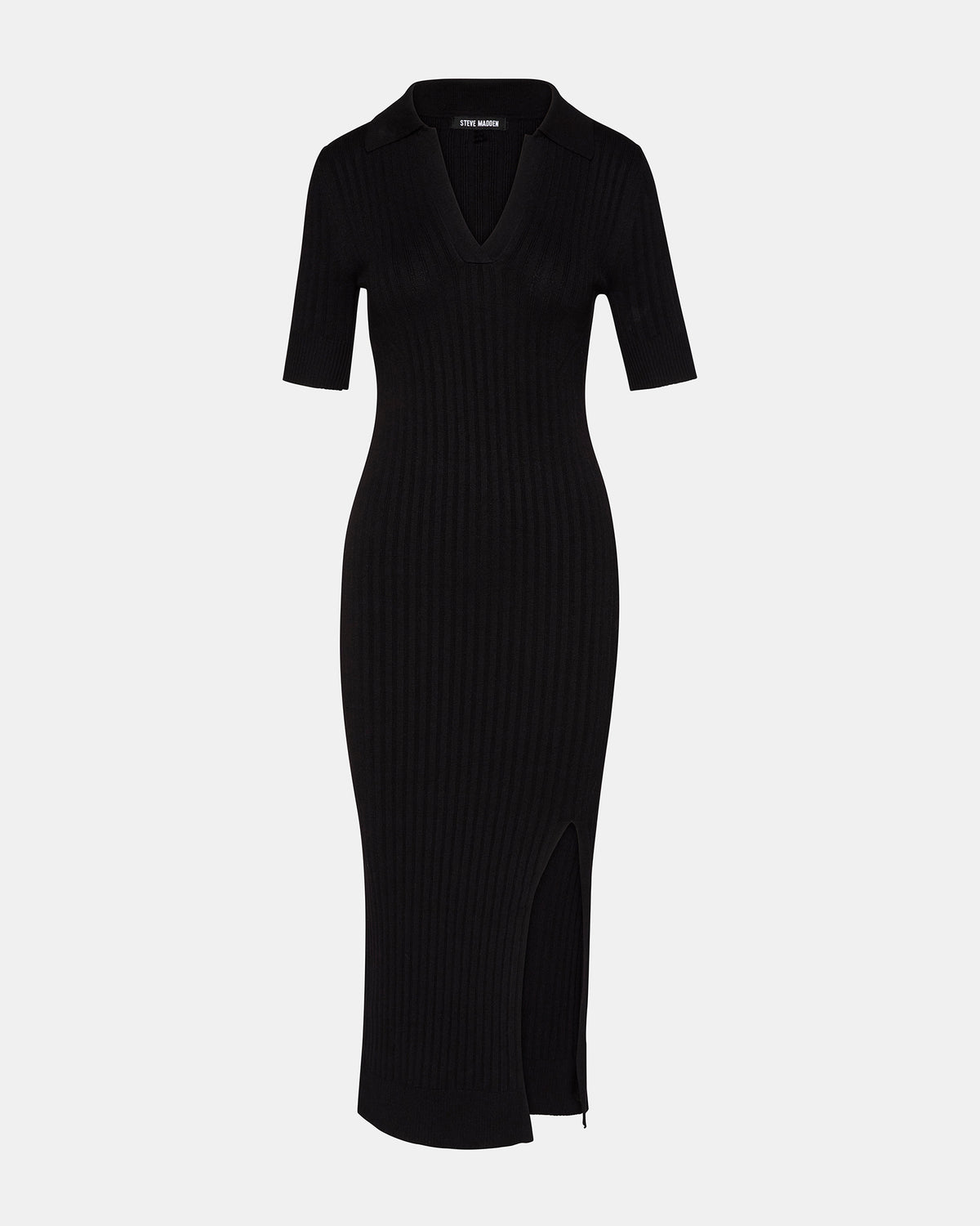 Steve Madden LINDY Dress Black | Collared Midi Dress