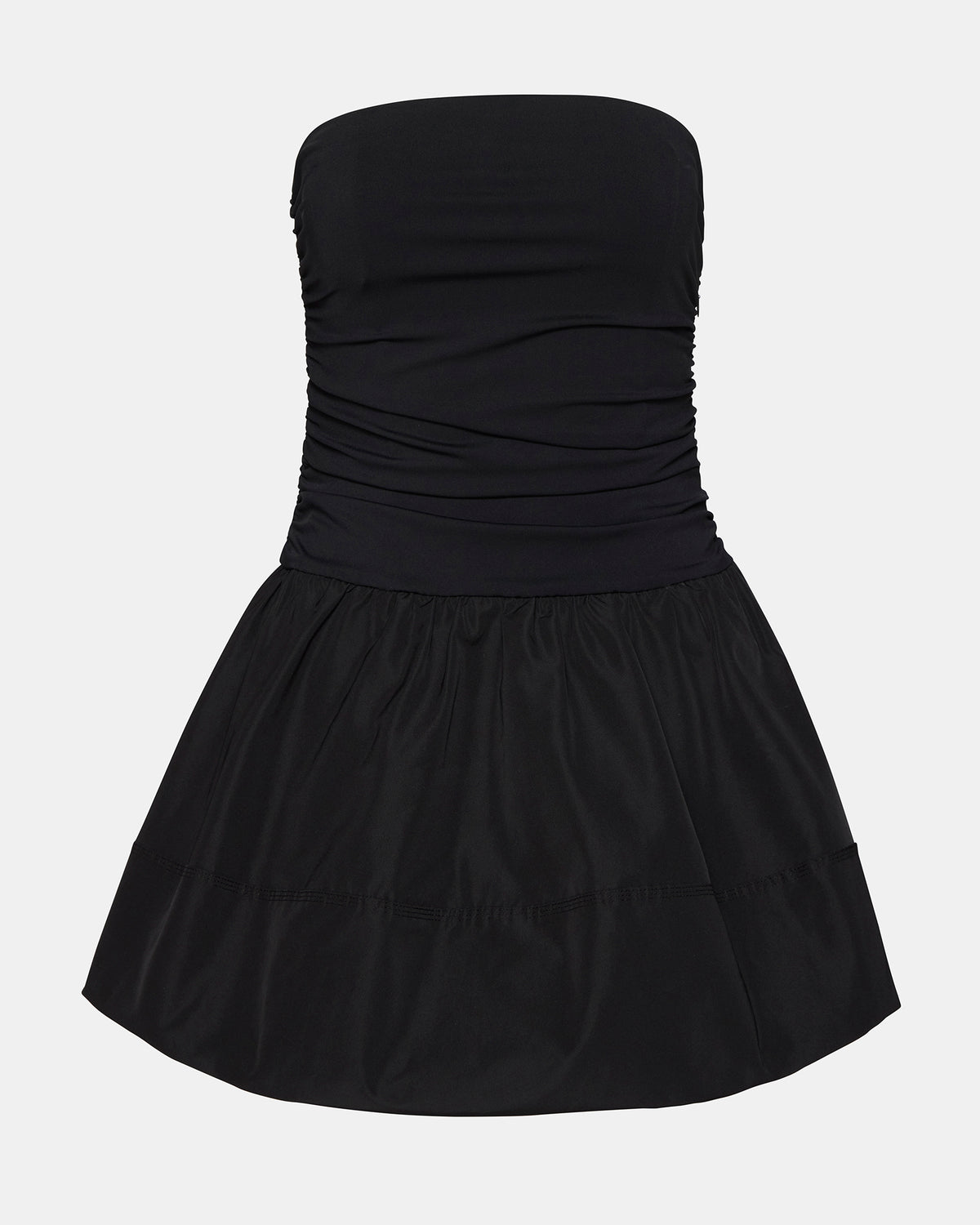 Steve Madden AMARI Dress Black | Women's Strapless Mini Bubble-Hem Dress