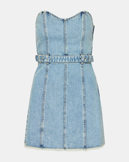 Steve Madden MATILDA Strapless Denim Mini Women's Dress