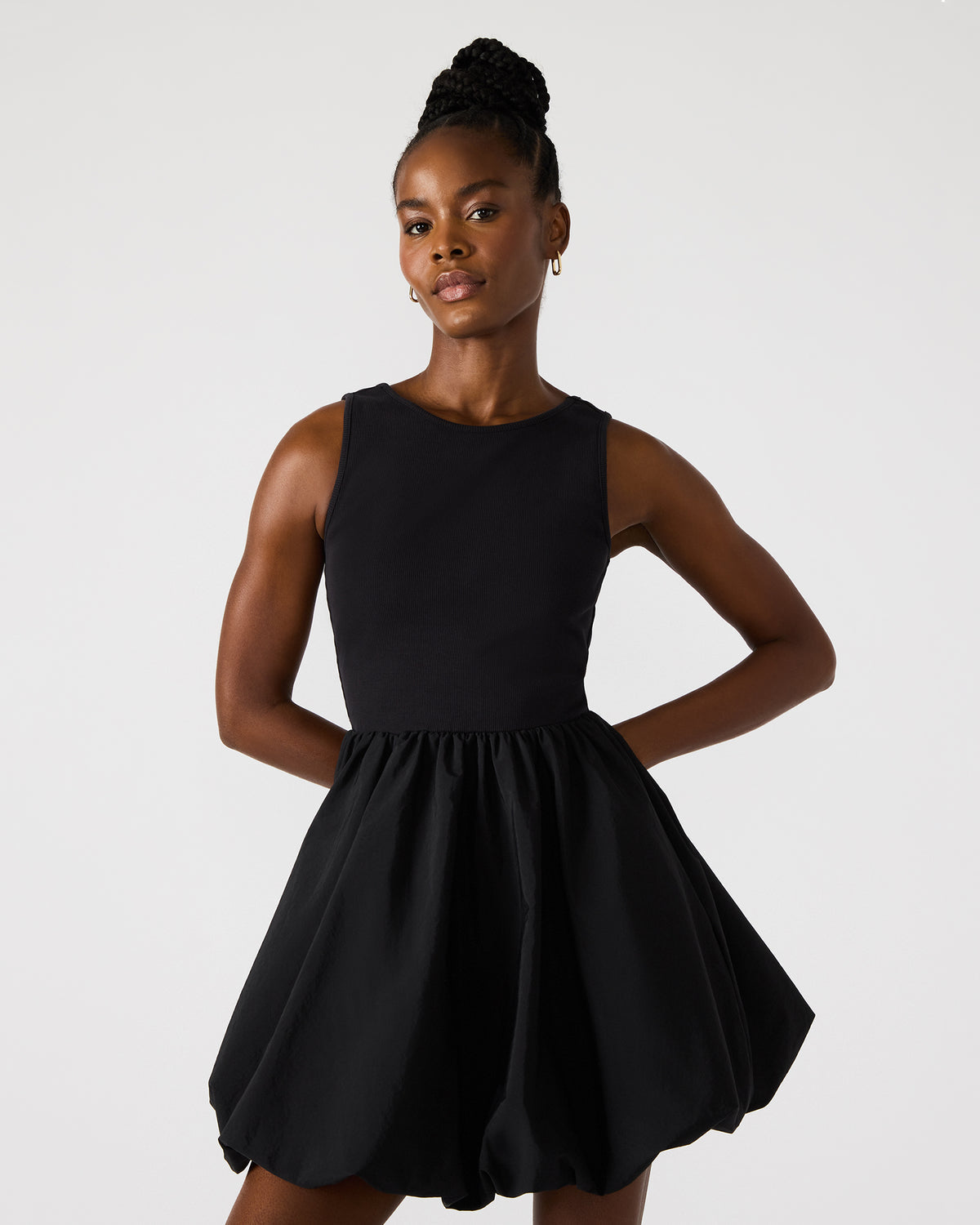 Steve Madden PALERMO Black Women's Mini Bubble-Hem Dress