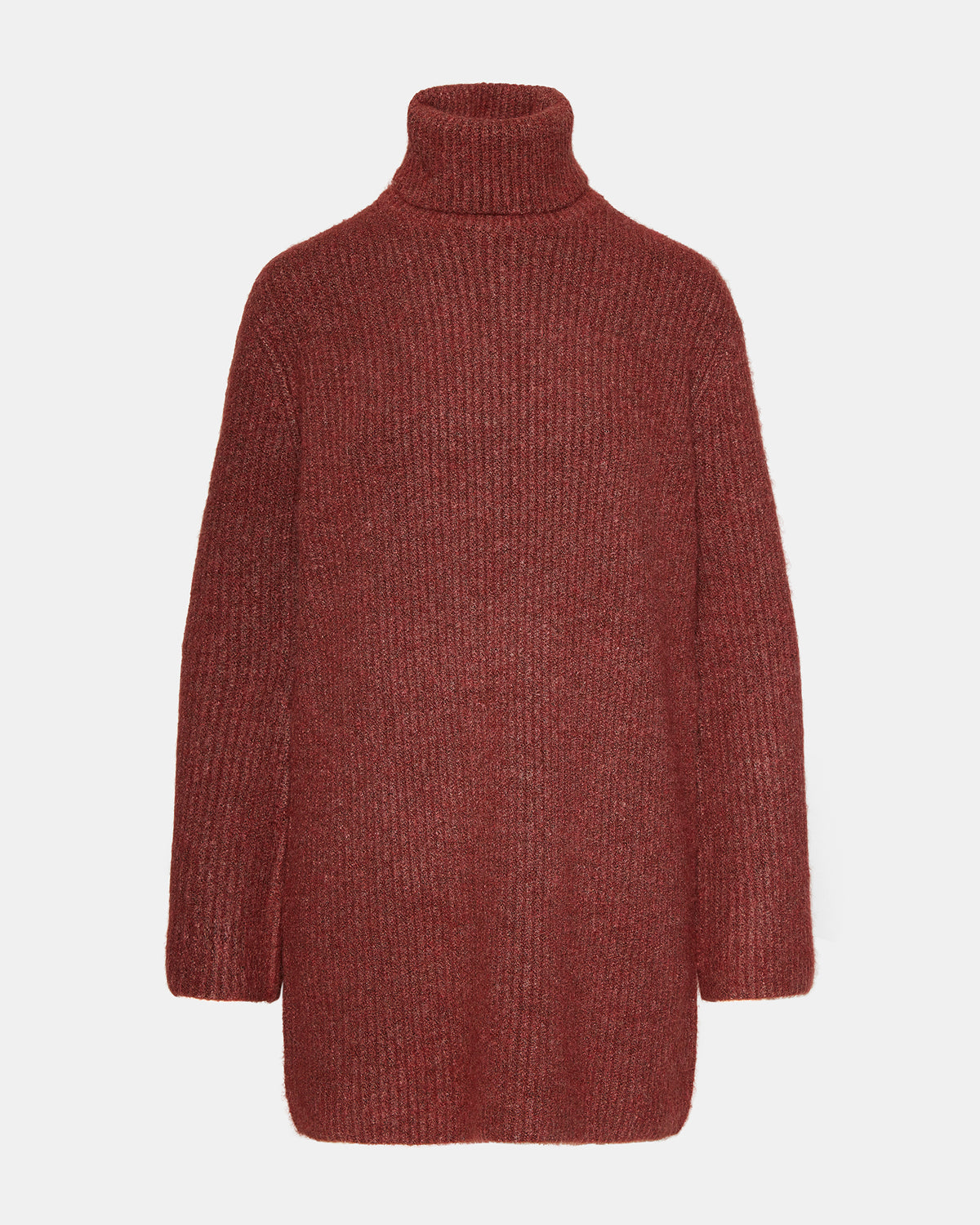 Steve Madden ABBIE Sweater Dress Rust | Mini Turtleneck Flared Sleeve Dress