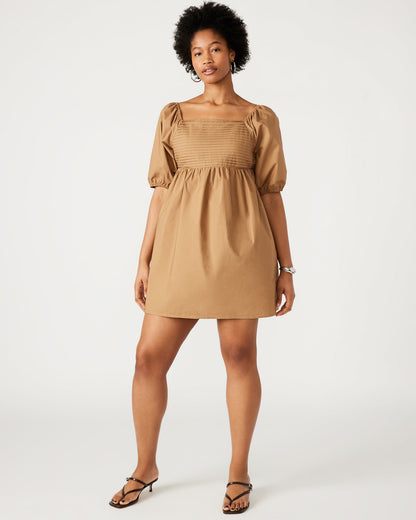 Steve Madden INARA Dress Beige | Women's Puff Sleeve Mini Dress
