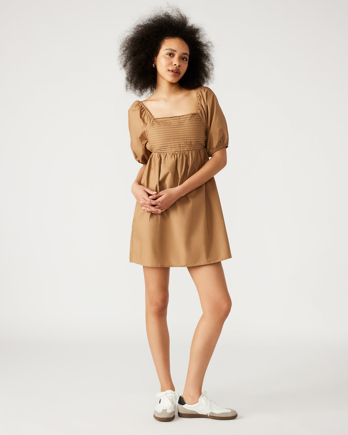 Steve Madden INARA Dress Beige | Women's Puff Sleeve Mini Dress