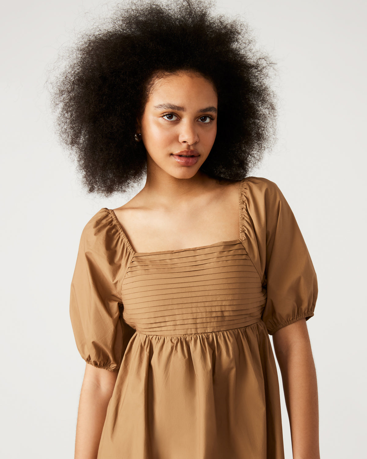 Steve Madden INARA Dress Beige | Women's Puff Sleeve Mini Dress