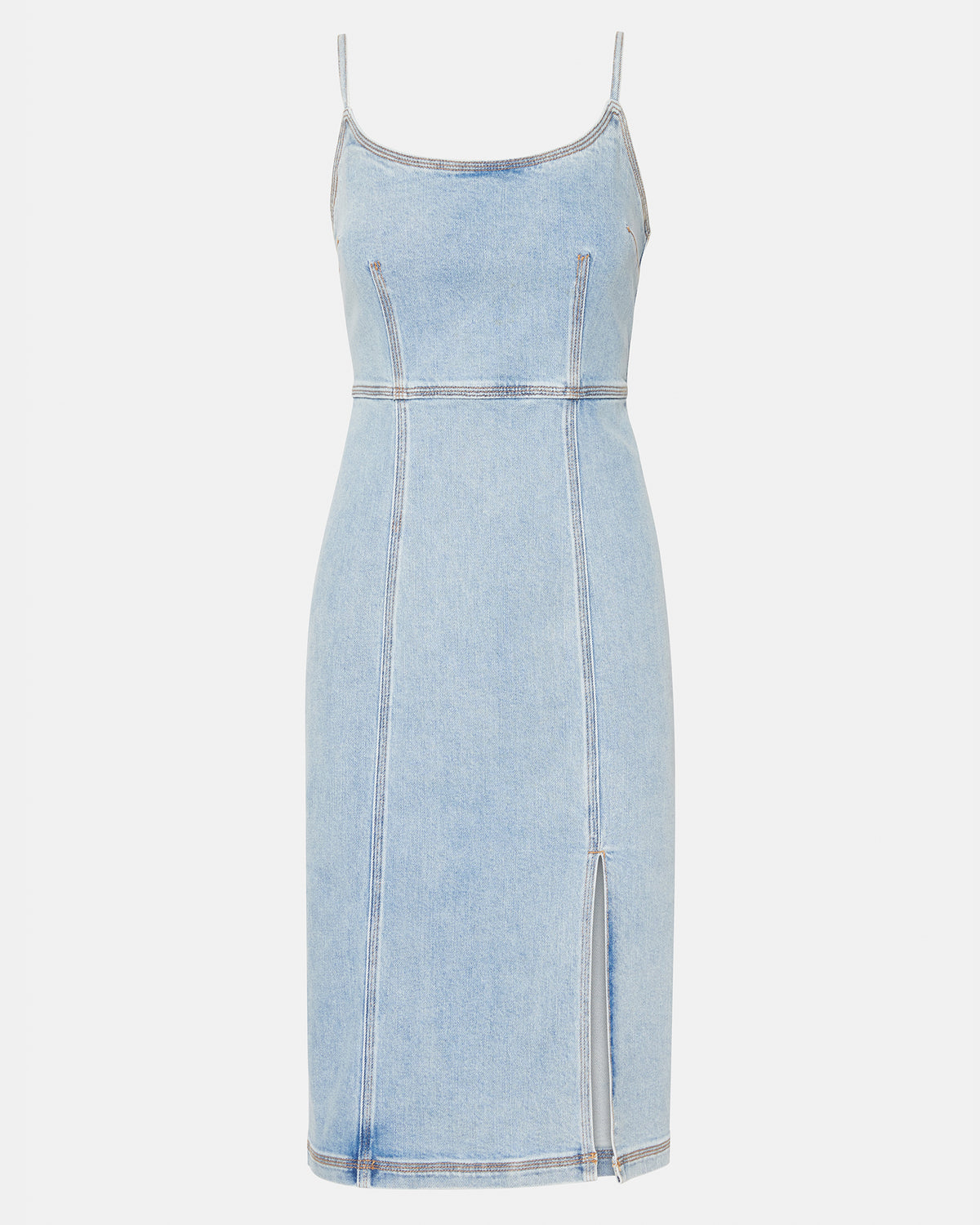 Steve Madden GISELLE Denim Midi Women's Dress with Slit