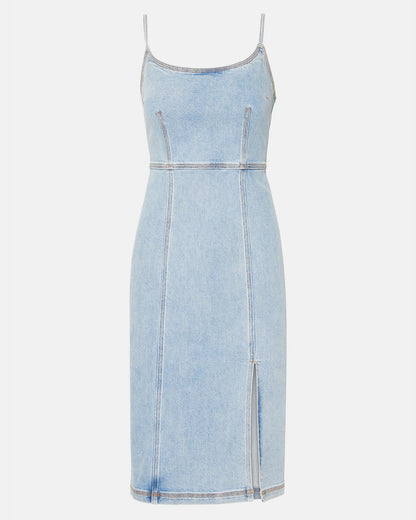 Steve Madden GISELLE Denim Midi Women's Dress with Slit