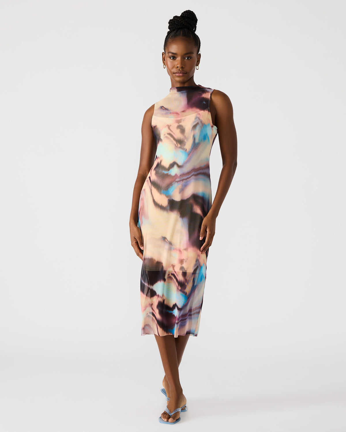 Steve Madden SIDRA Multi Women's Sleeveless Tie-Dye Midi Dress