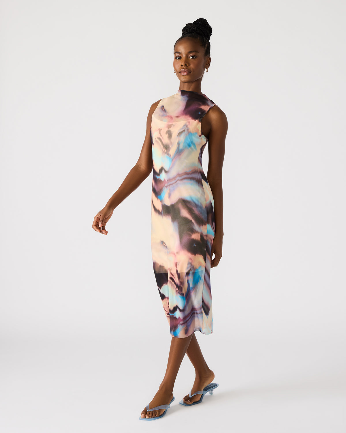 Steve Madden SIDRA Multi Women's Sleeveless Tie-Dye Midi Dress