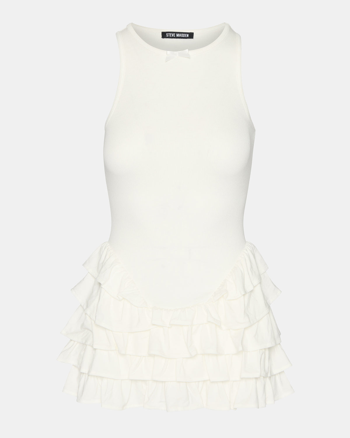Steve Madden CLEA White Ruffled Mini Women's Dress
