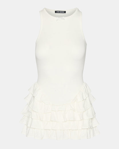 Steve Madden CLEA White Ruffled Mini Women's Dress