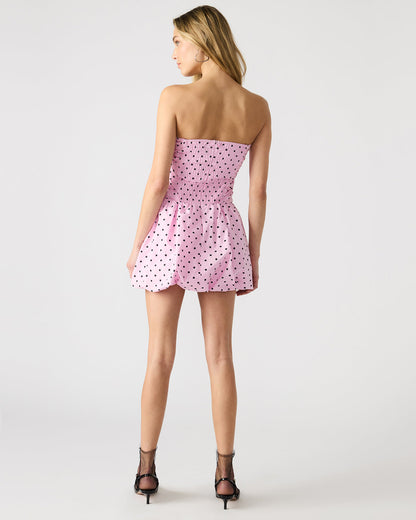 Steve Madden GIGI Pink Women's Strapless Mini Bubble-Hem Dress