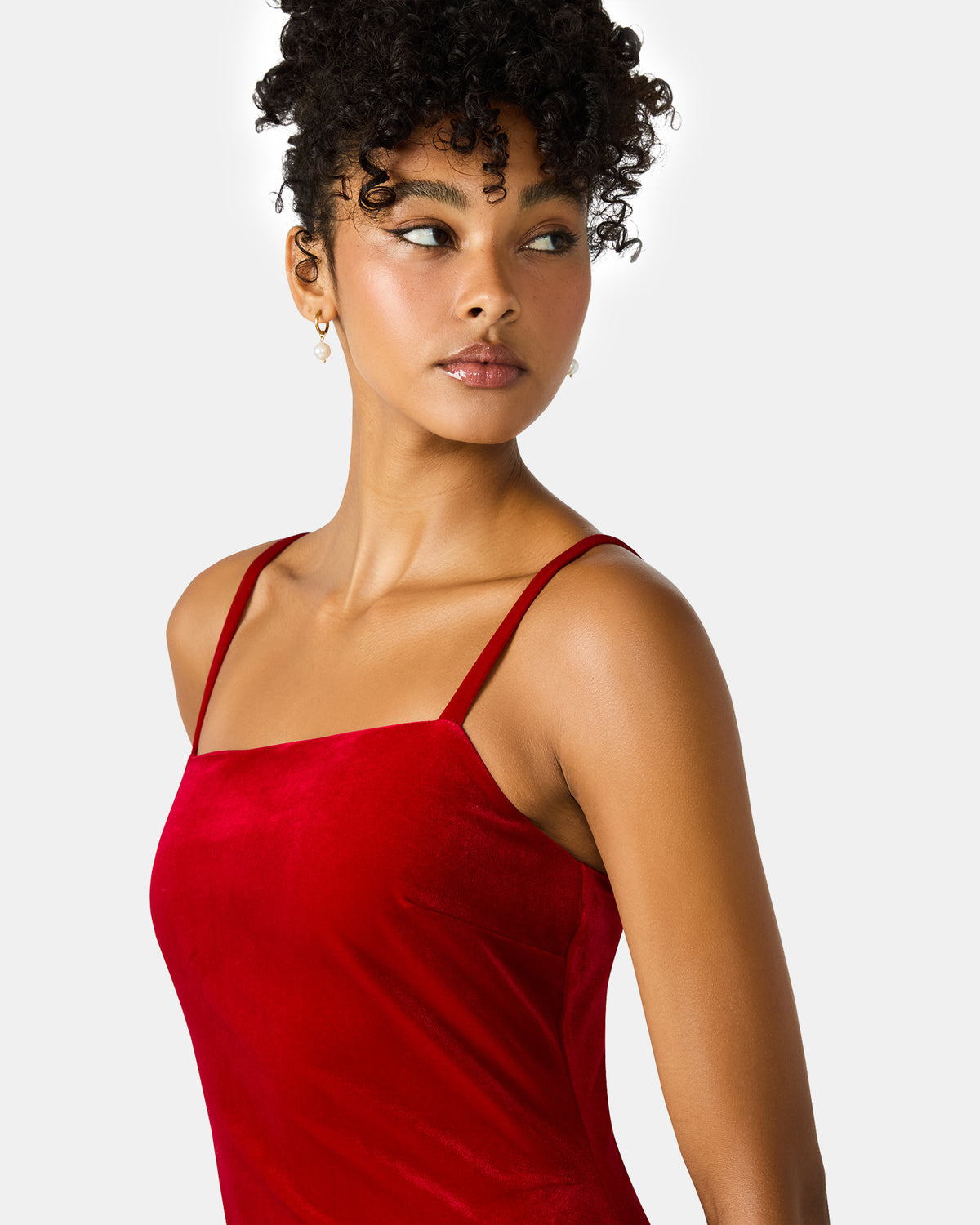 Steve Madden GIOVANNA Red Velvet Bubble Skirt Sleeveless Mini Women's Dress