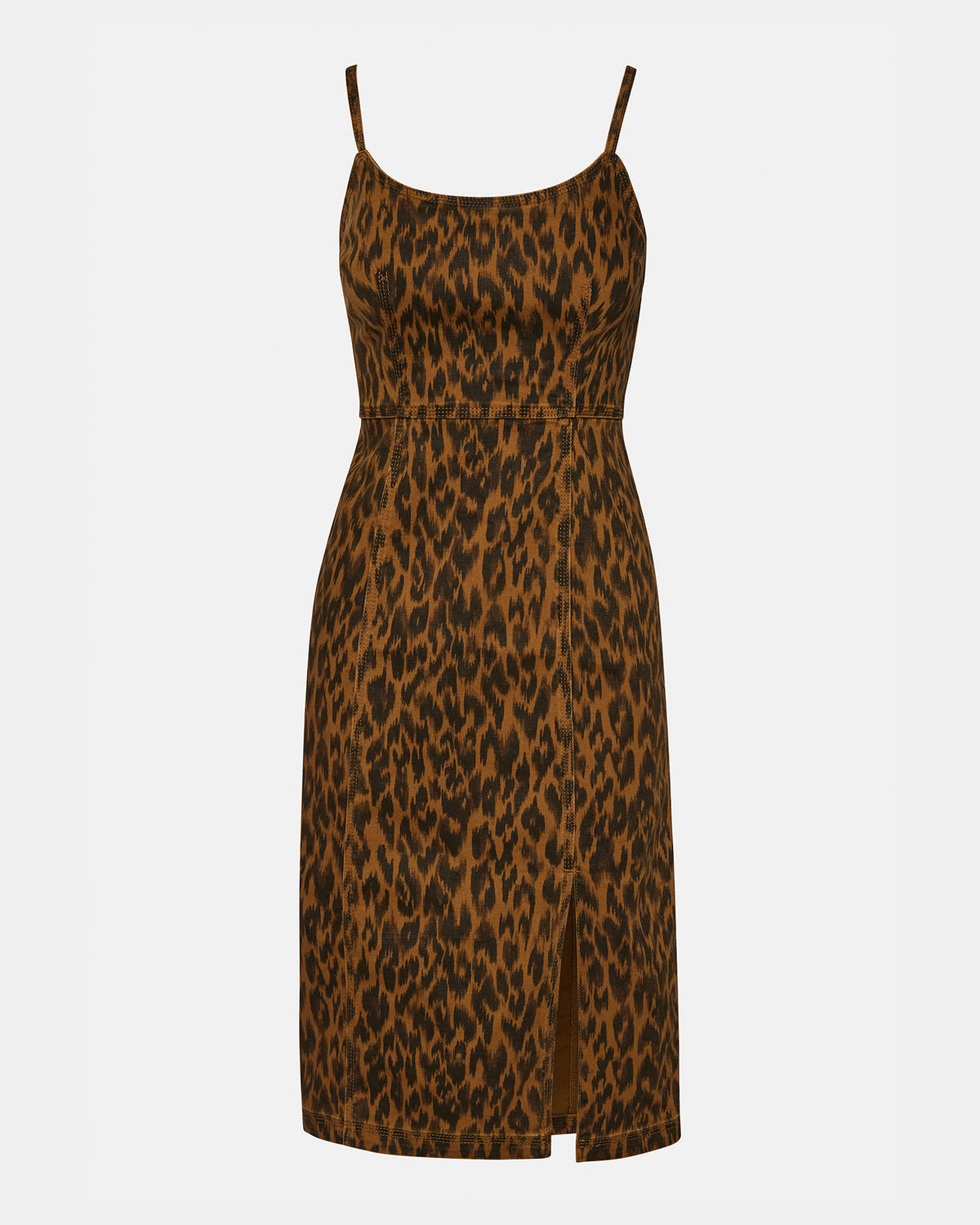 Steve Madden GISELLE Leopard Women's Midi Women's Dress with Slit