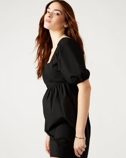 Steve Madden INARA Dress Black | Women's Puff Sleeve Mini Dress