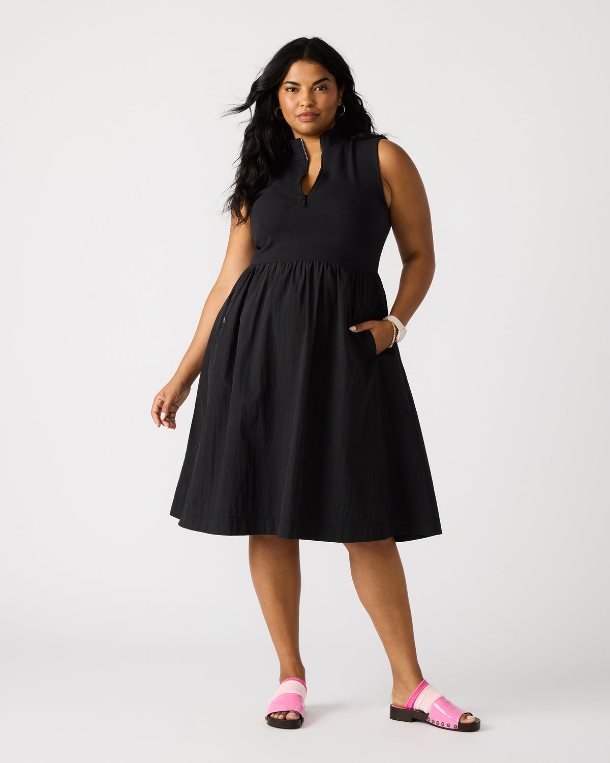 Steve Madden BERLIN White Women's Mock Neck Midi Dress