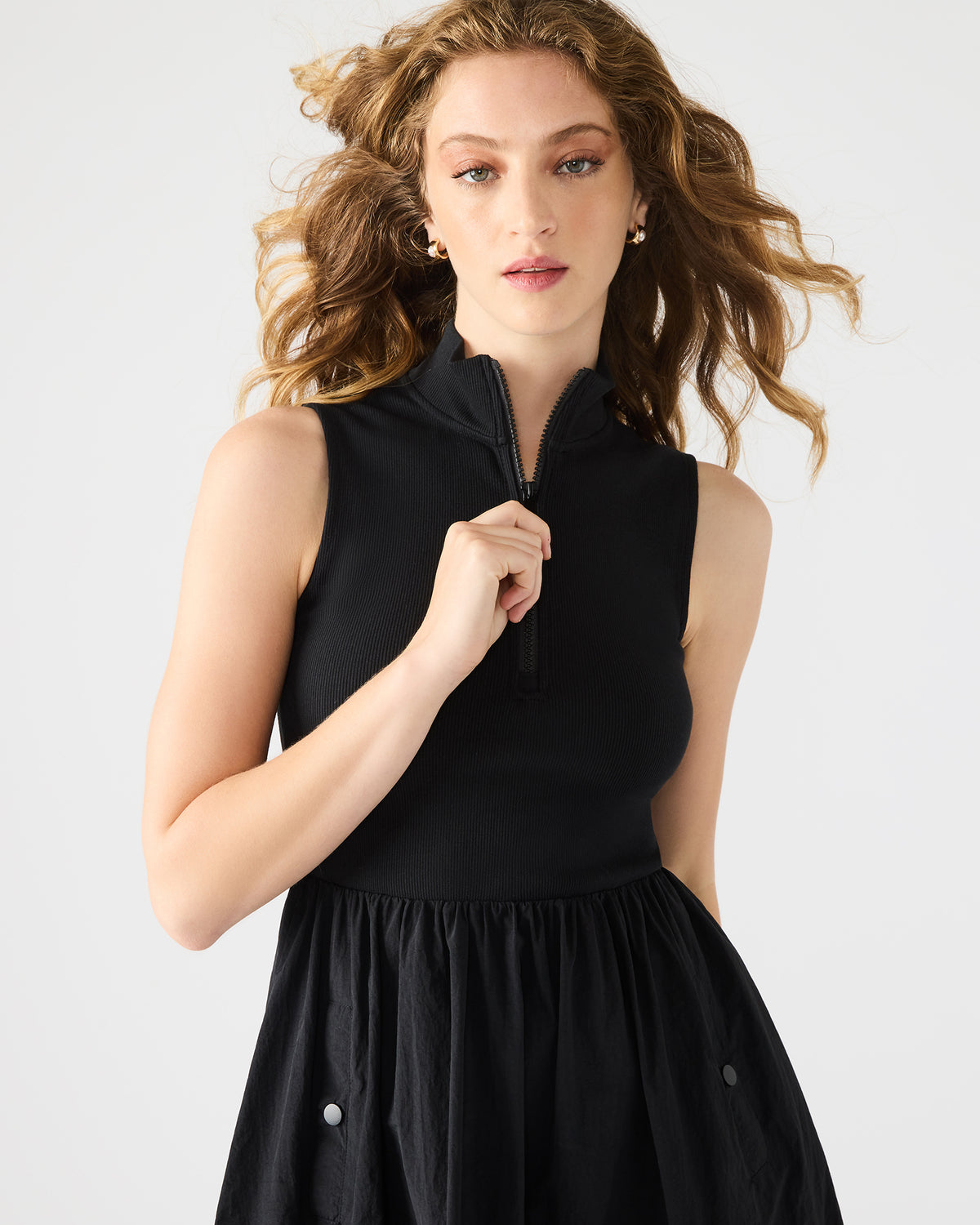 Steve Madden BERLIN White Women's Mock Neck Midi Dress