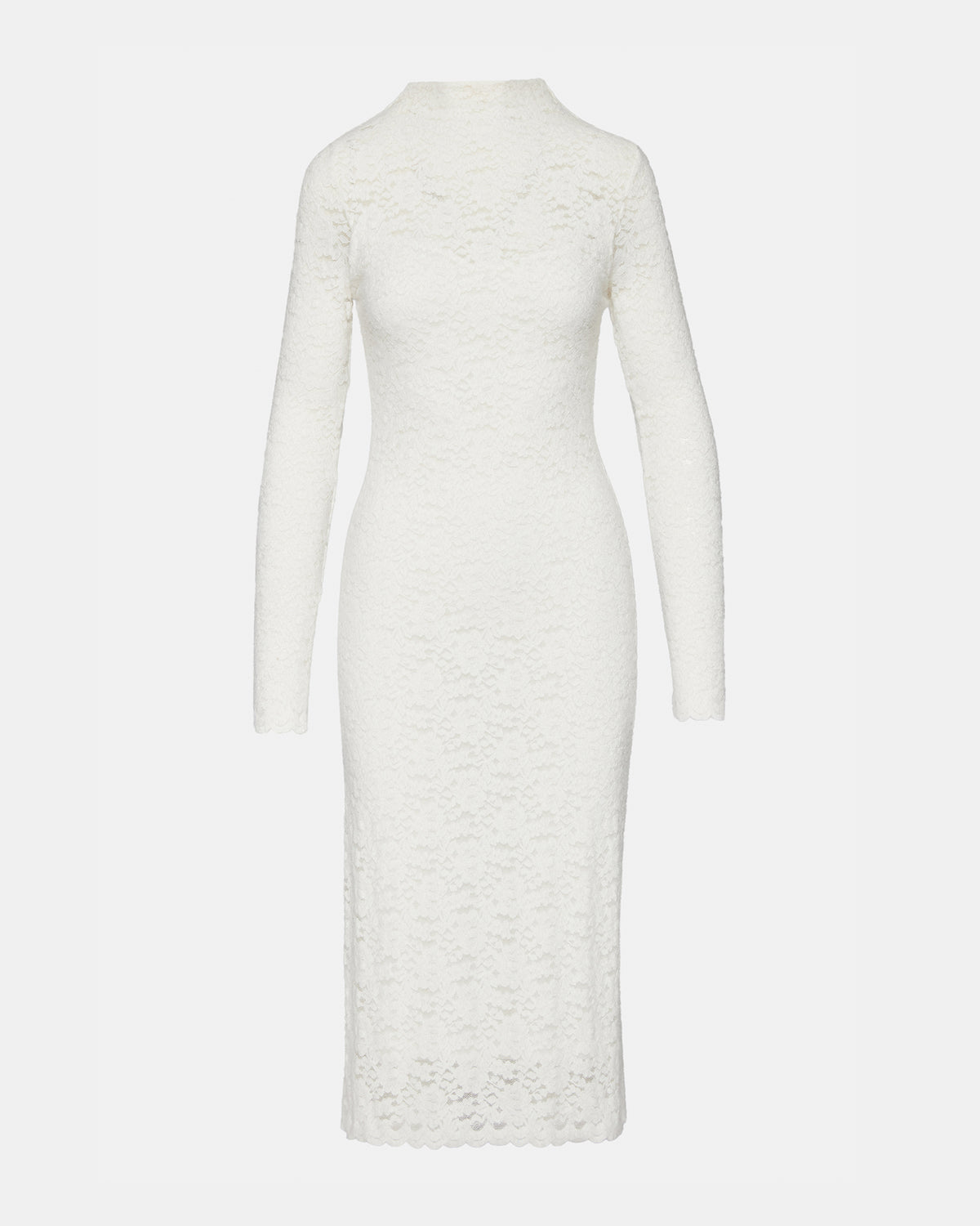 Steve Madden VIVIENNE Ivory Lace Women's Mock Neck Midi Dress