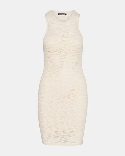 Steve Madden RONNIE Dress Beige | Women's Mini Crochet Sweater Dress
