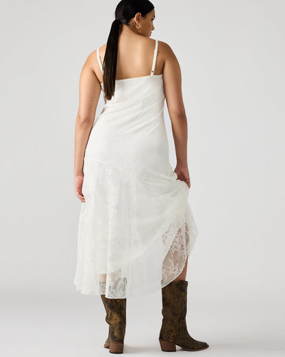 Steve Madden VEERA White Maxi Lace Flowy Women's Dress