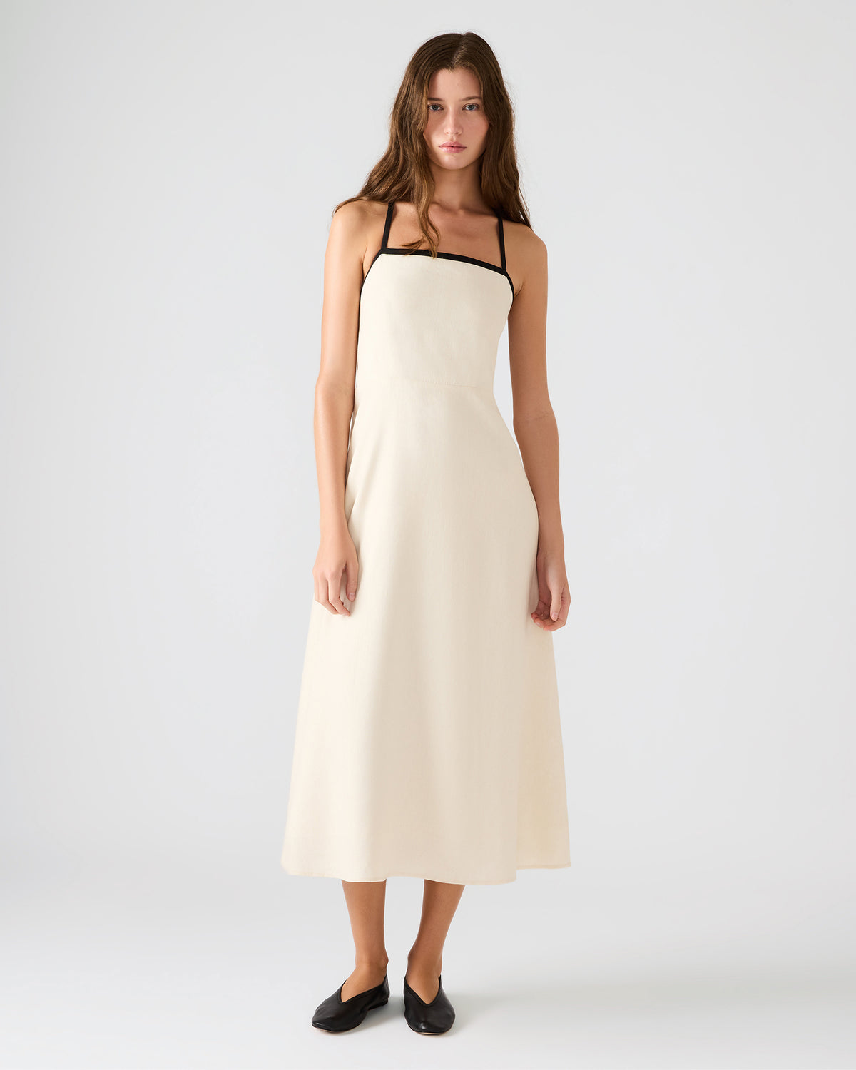 Steve Madden RIYAN Natural Women's Flowy Strappy Crossback Maxi Dress