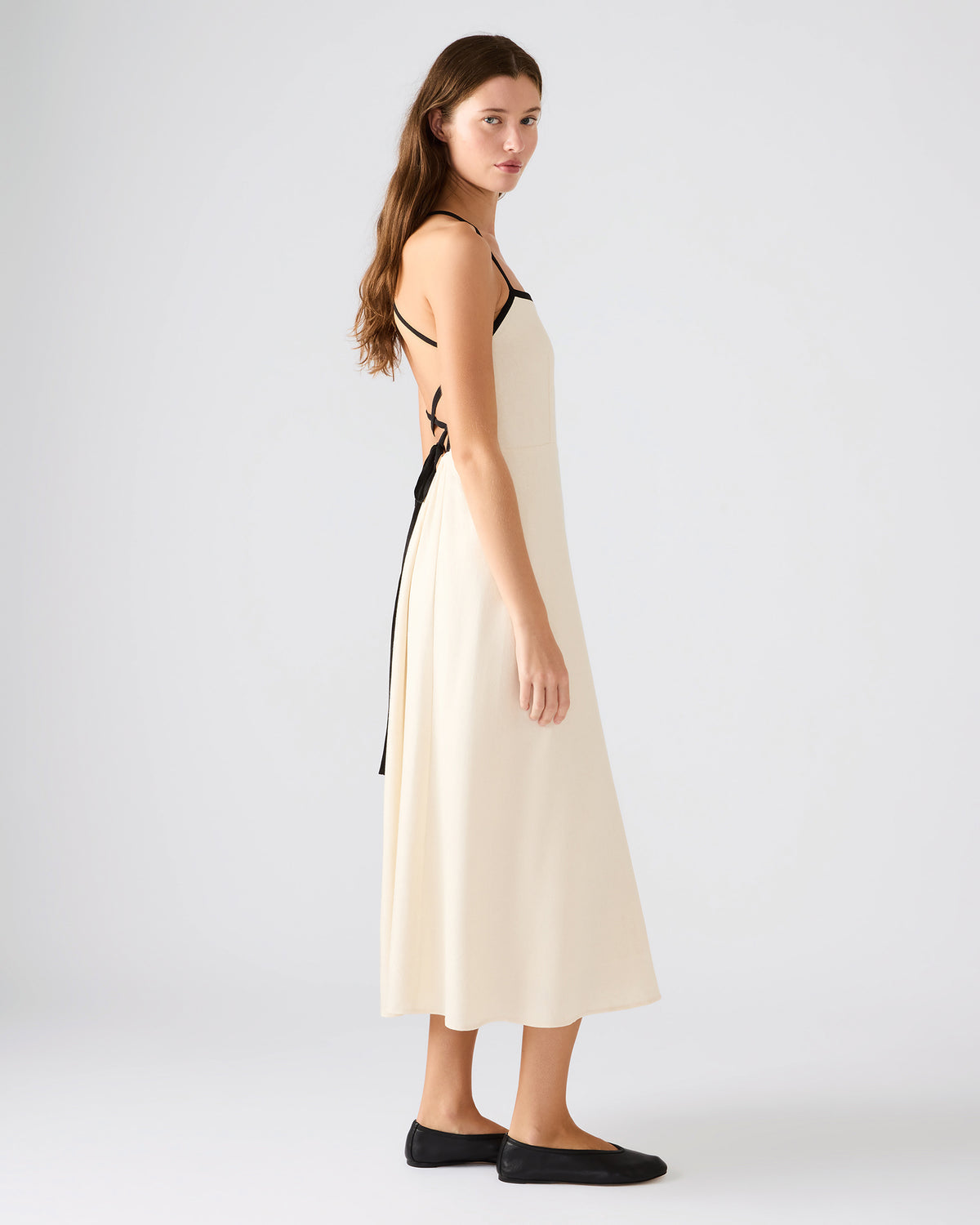 Steve Madden RIYAN Natural Women's Flowy Strappy Crossback Maxi Dress