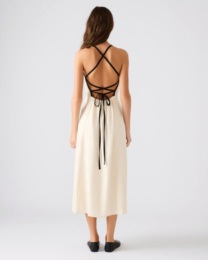 Steve Madden RIYAN Natural Women's Flowy Strappy Crossback Maxi Dress