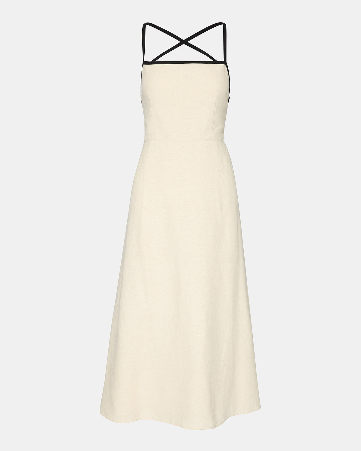 Steve Madden RIYAN Natural Women's Flowy Strappy Crossback Maxi Dress