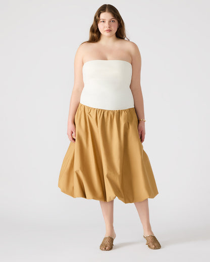 Steve Madden OLIVER Taupe Women's Strapless Midi Bubble Dress