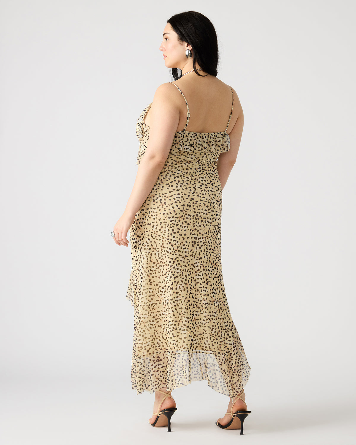 Steve Madden AIDA Sand Women's Flowy Sleeveless Ruffle Maxi Dress