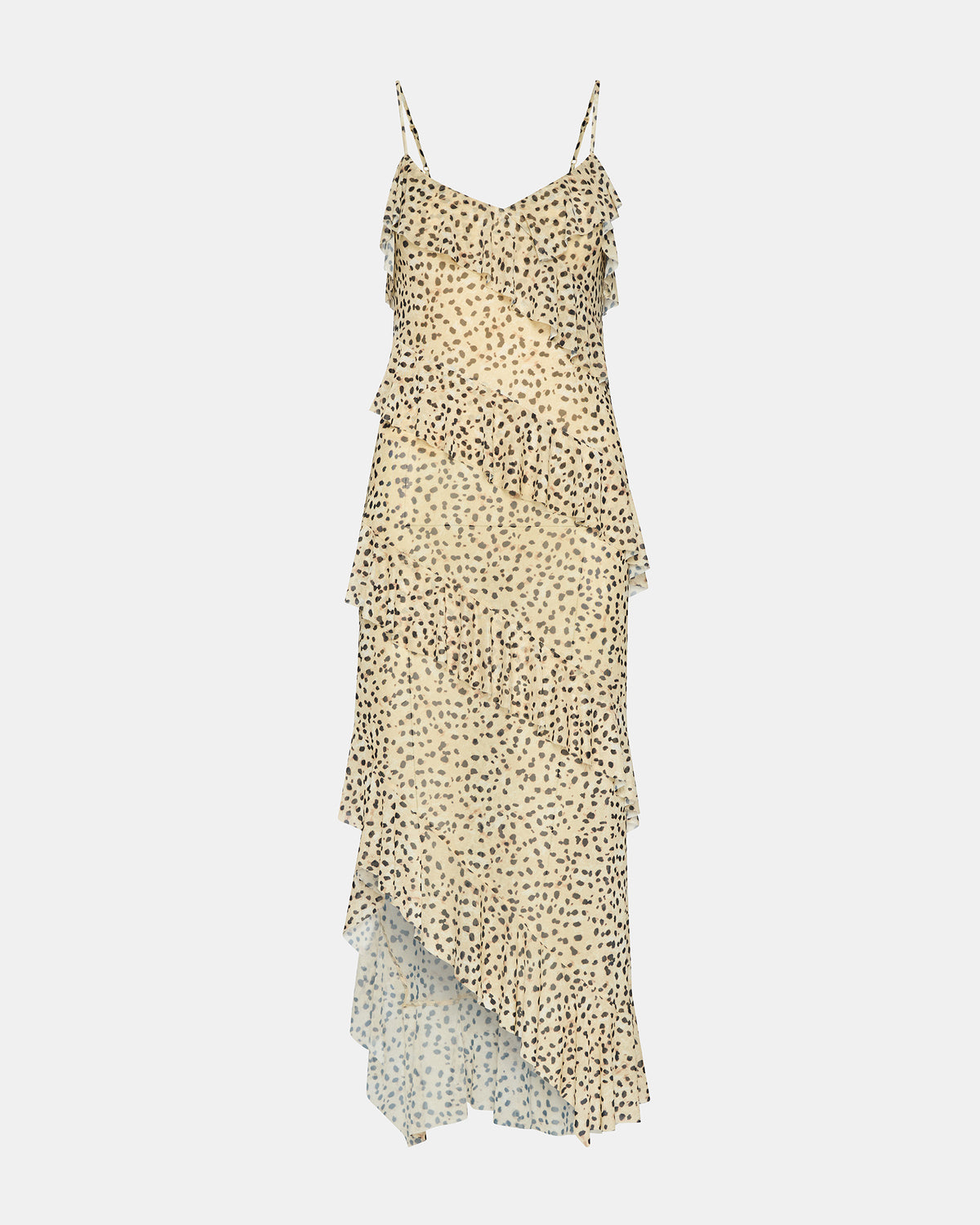 Steve Madden AIDA Sand Women's Flowy Sleeveless Ruffle Maxi Dress