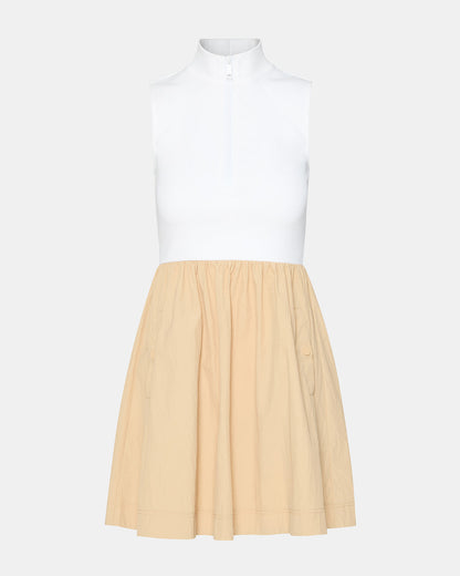Steve Madden LYON Taupe Women's Collared Sleeveless Flowy Dress