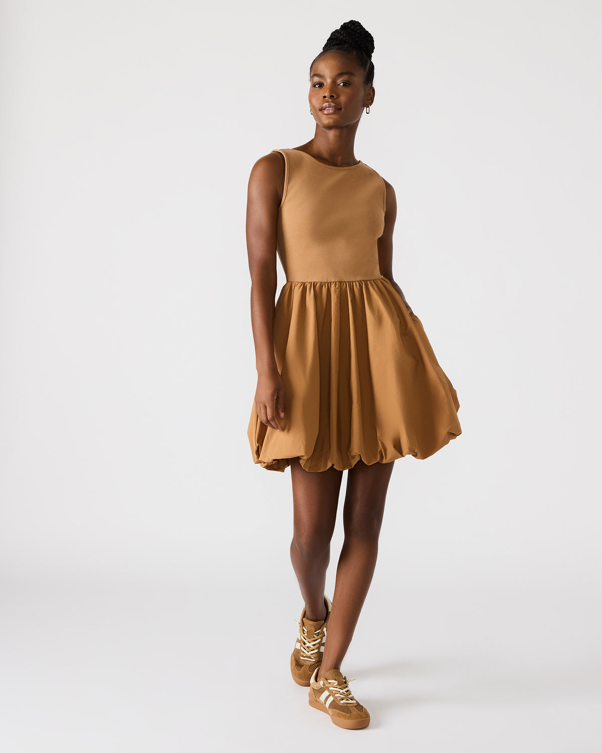 Steve Madden PALERMO Camel Women's Mini Bubble-Hem Dress