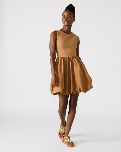 Steve Madden PALERMO Camel Women's Mini Bubble-Hem Dress