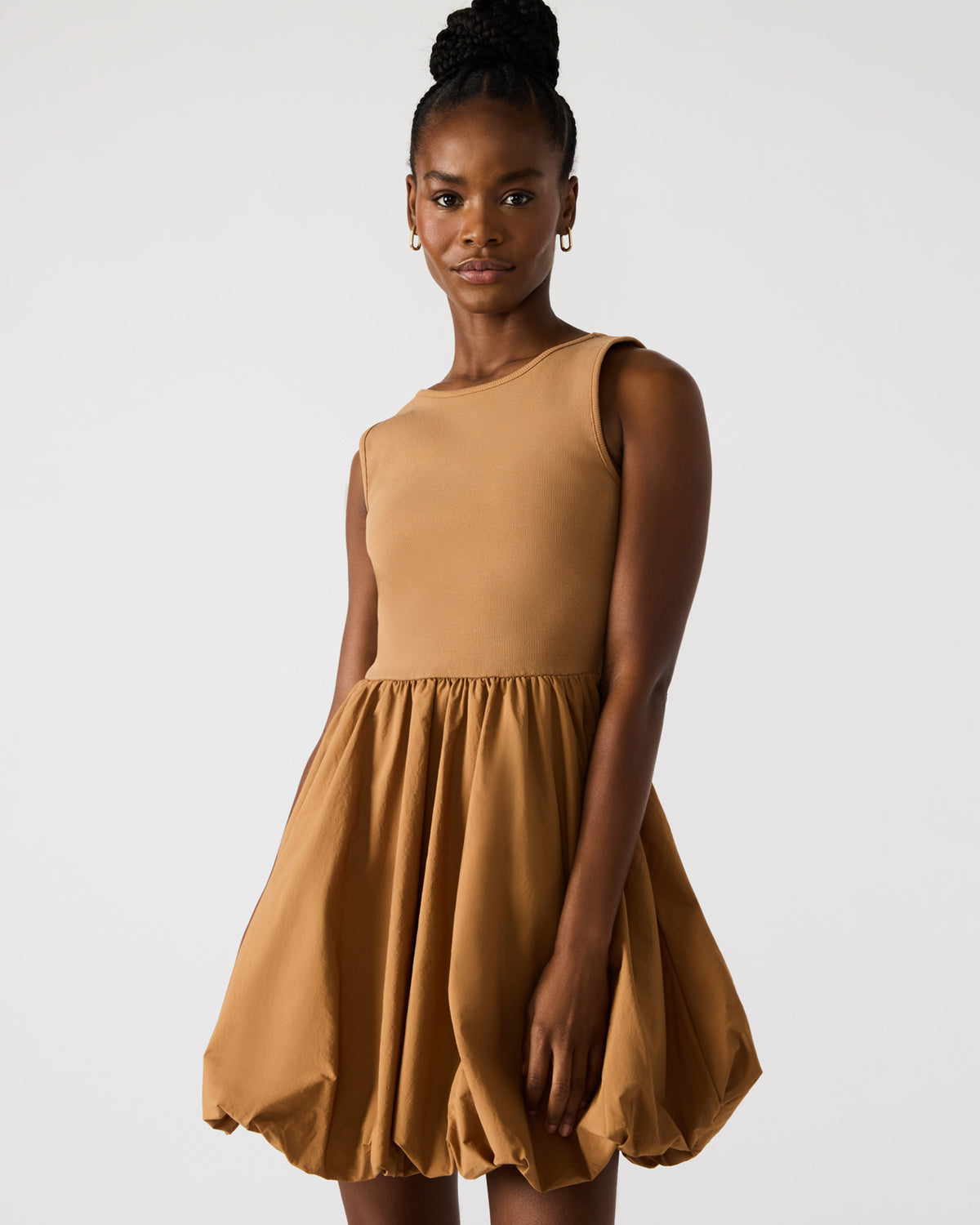 Steve Madden PALERMO Camel Women's Mini Bubble-Hem Dress