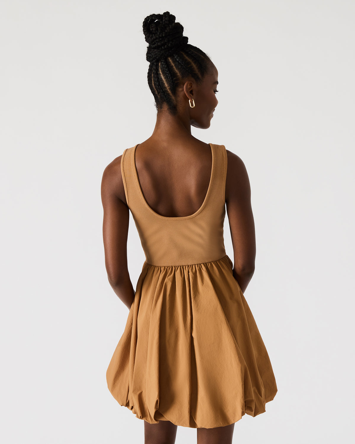 Steve Madden PALERMO Camel Women's Mini Bubble-Hem Dress