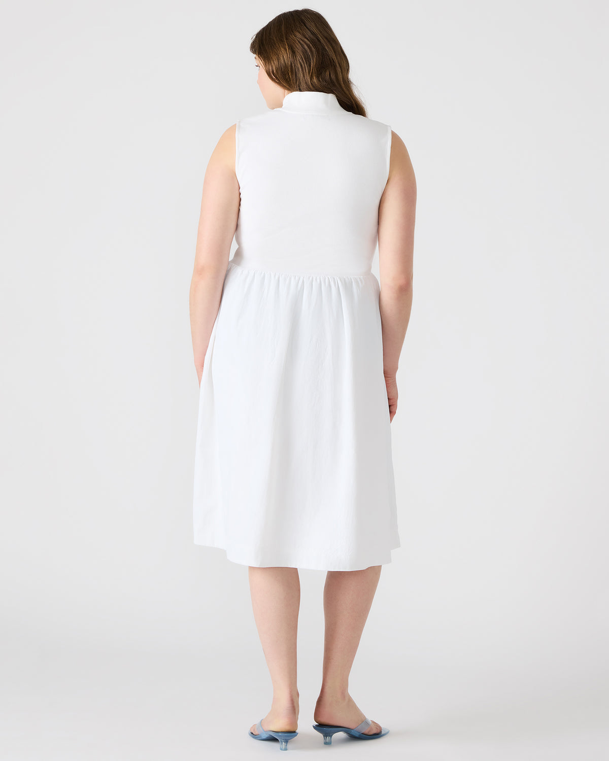 Steve Madden BERLIN White Women's Mock Neck Midi Dress