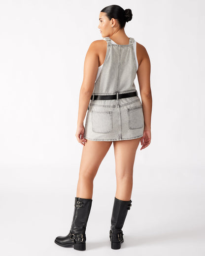 Steve Madden TAMIA Dress Light Grey | Women's Overall Denim Mini Dress