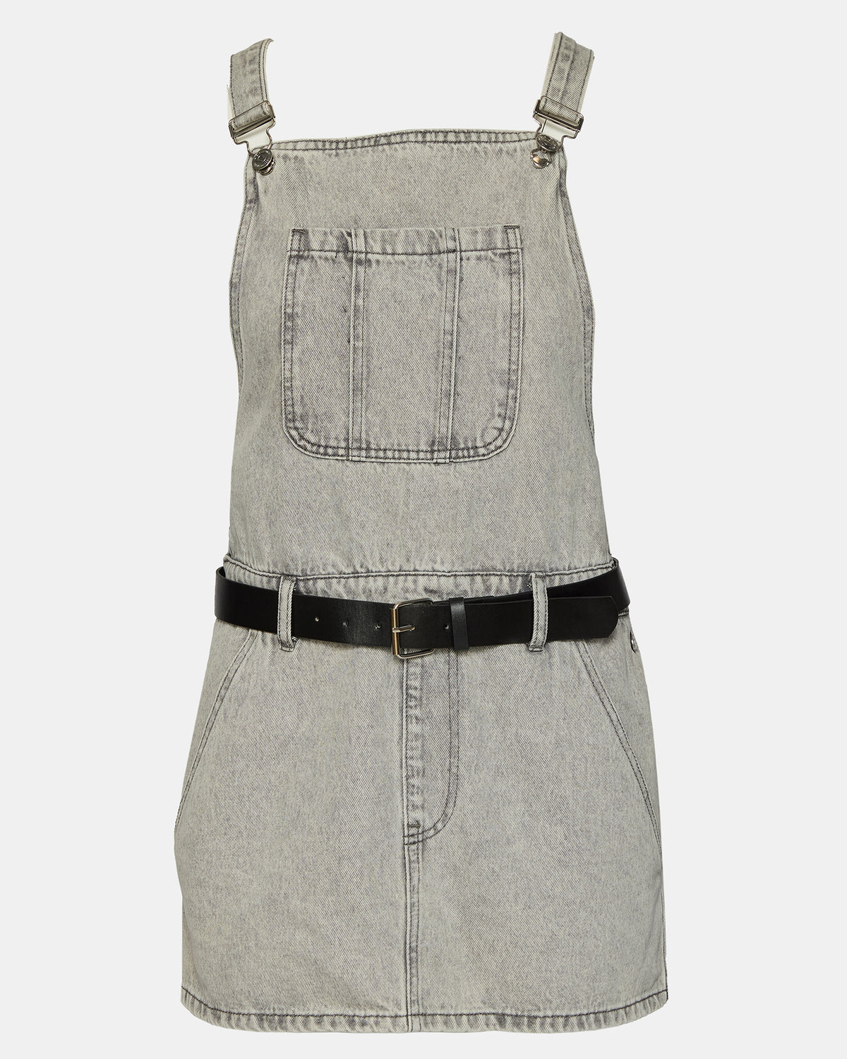 Steve Madden TAMIA Dress Light Grey | Women's Overall Denim Mini Dress