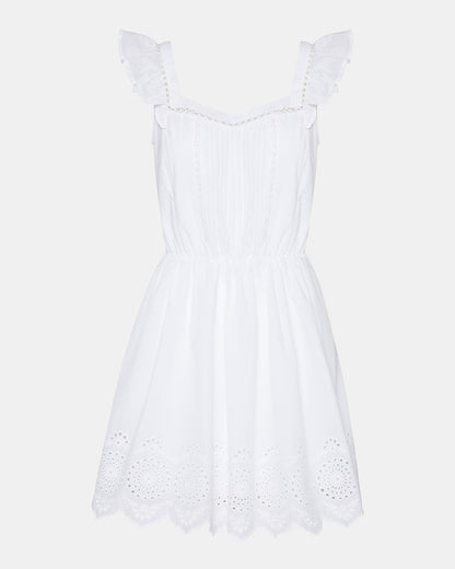 Steve Madden ASTRA Dress White | Women's Eyelet Trim Mini Dress