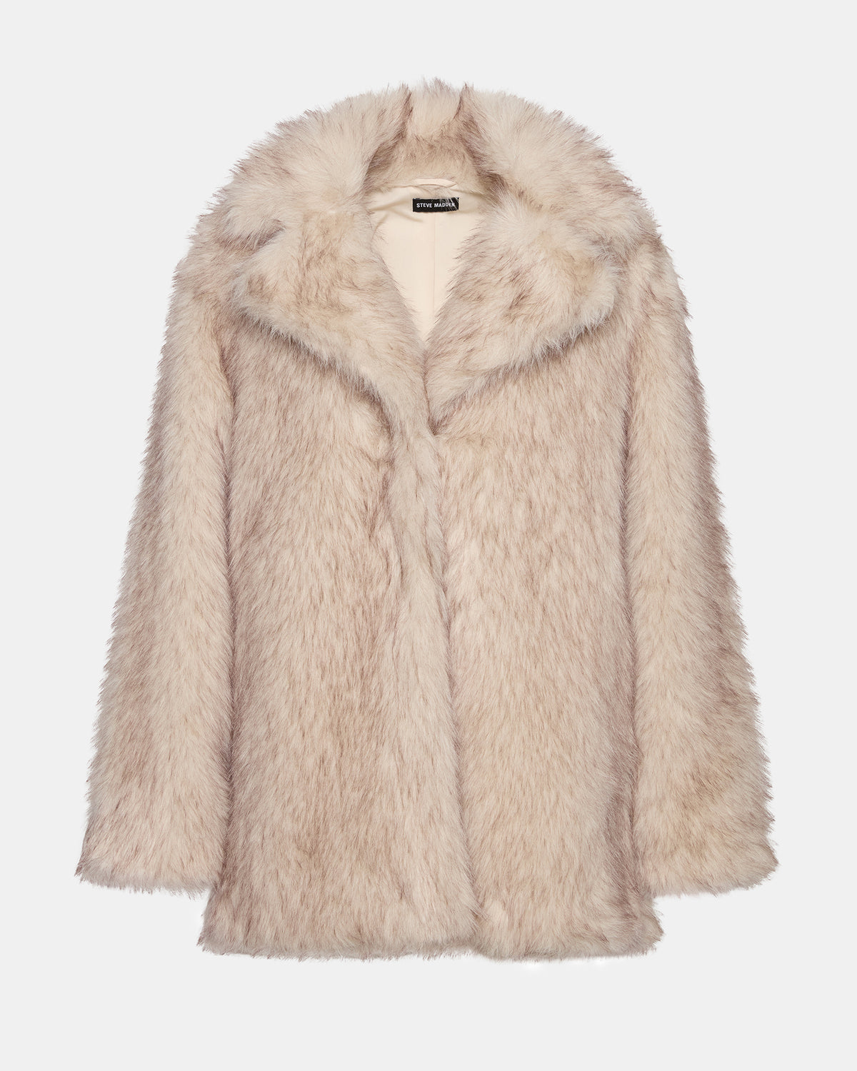 Steve Madden KINDRA Natural Faux Fur Collared Women's Coat