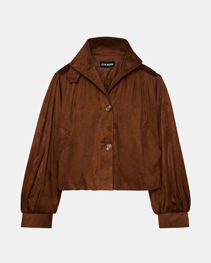 Steve Madden DIERDRA Chicory Coffee Long-Sleeved Button-Up Women's Jacket