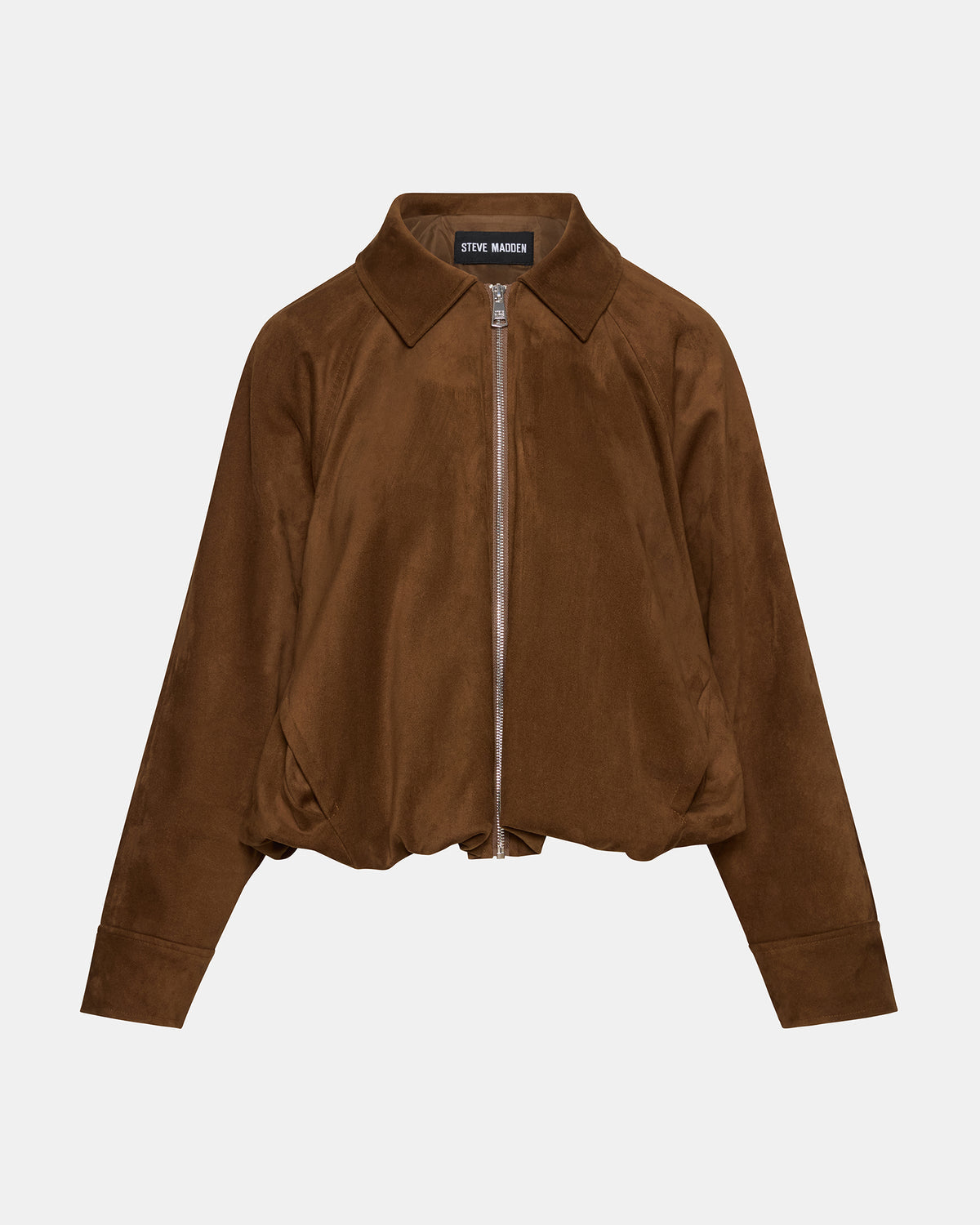 Steve Madden MACKEY Chestnut Long-Sleeved Zip-Up Women's Jacket
