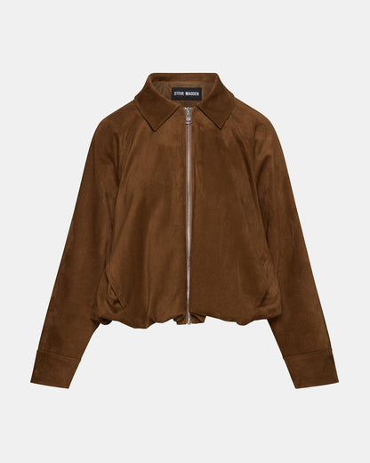 Steve Madden MACKEY Chestnut Long-Sleeved Zip-Up Women's Jacket