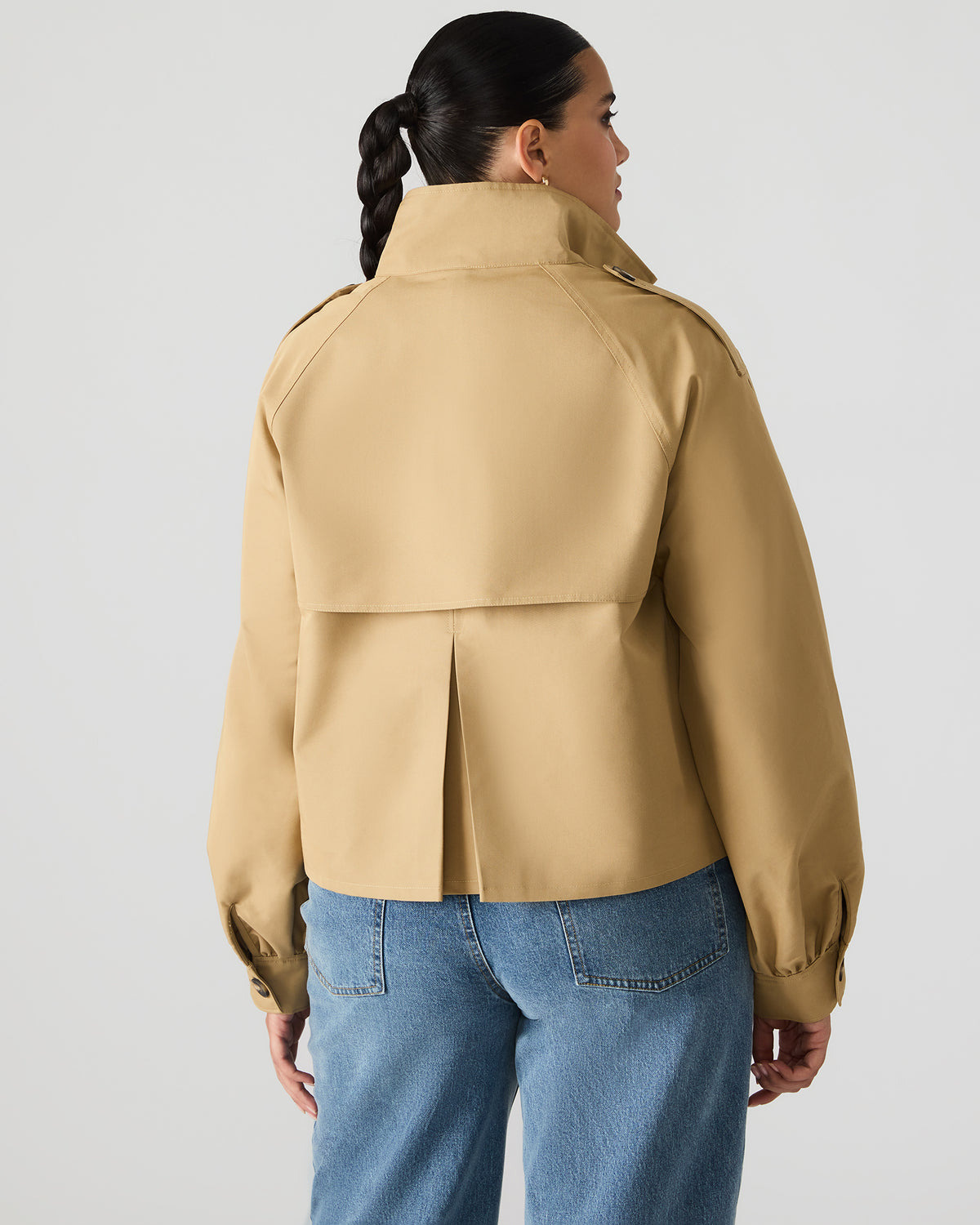 Steve Madden KAYLEE Medium Khaki Long-Sleeved Button-Up Women's Jacket