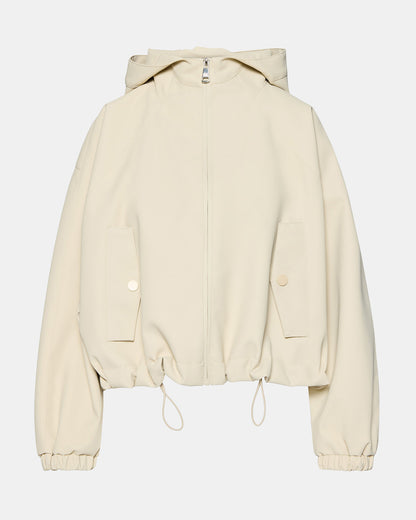 Steve Madden LUMI Bone Women's Faux Leather Hooded Jacket