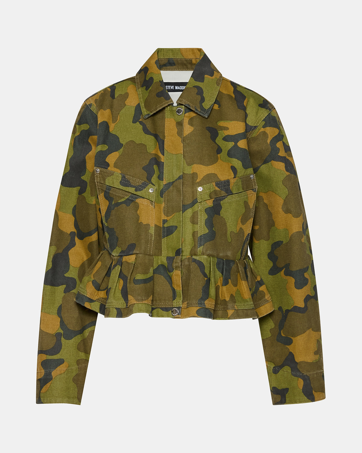 Steve Madden SLOAN Camouflage Long-Sleeved Zip-Up Women's Jacket