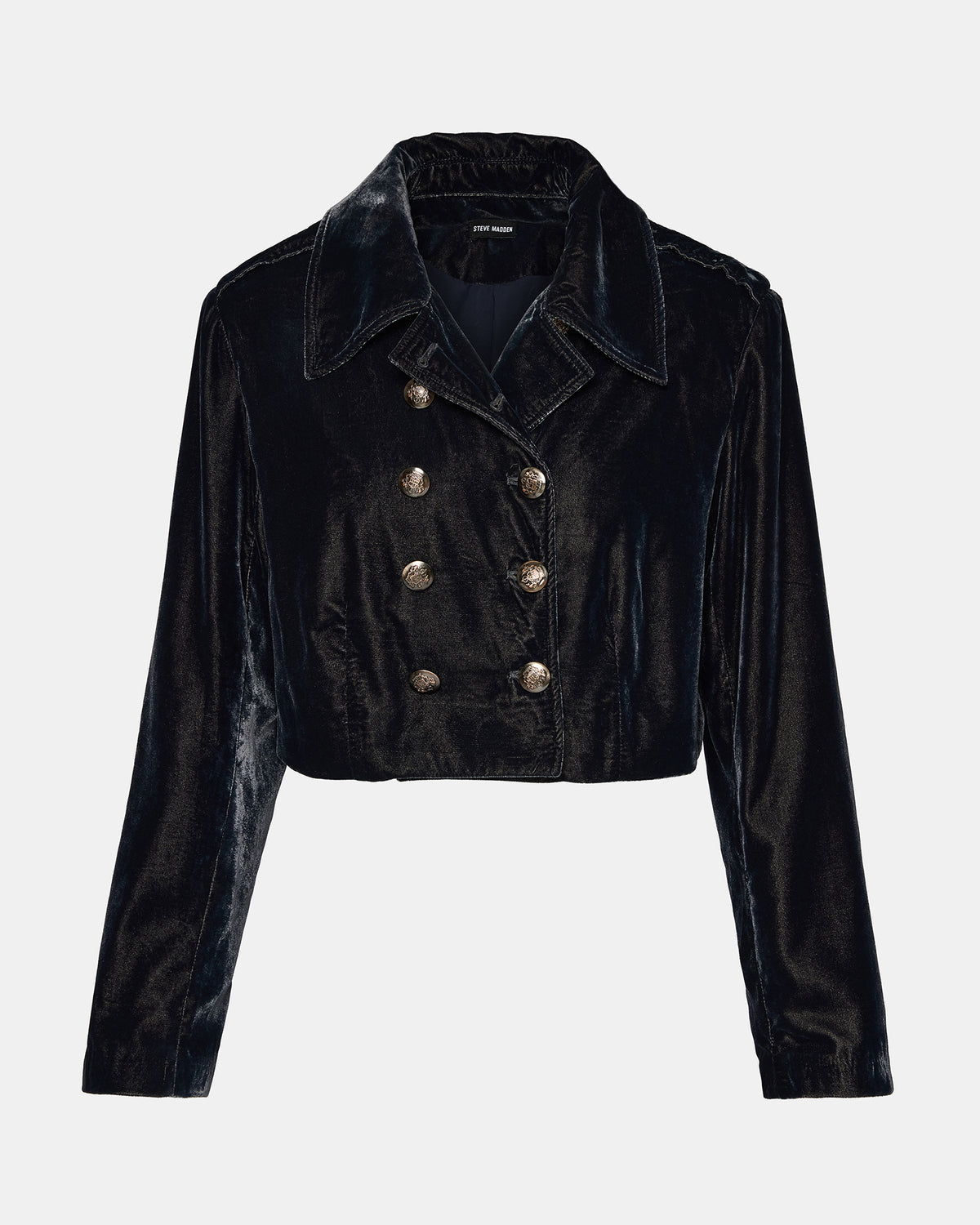 Steve Madden TONIA Indigo Haze Velvet Button-Up Long-Sleeved Women's Blazer Jacket