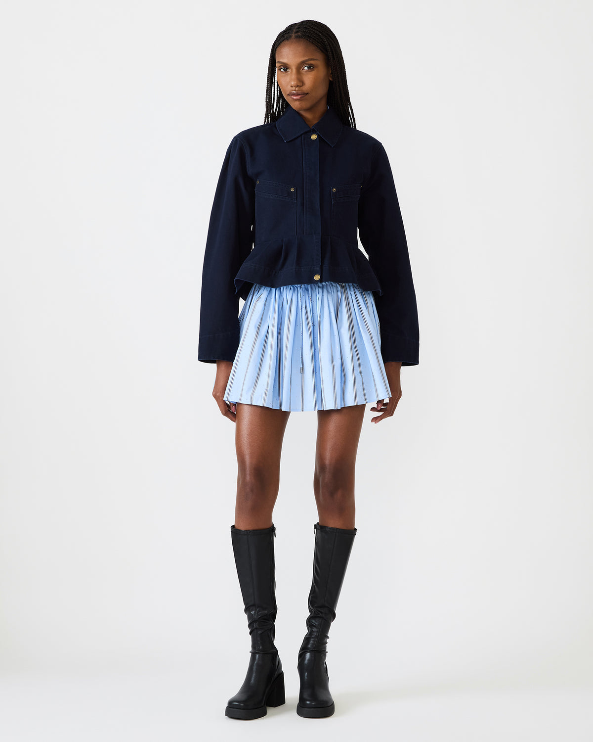 Steve Madden SLOAN Midnight Sky Long-Sleeved Zip-Up Women's Jacket
