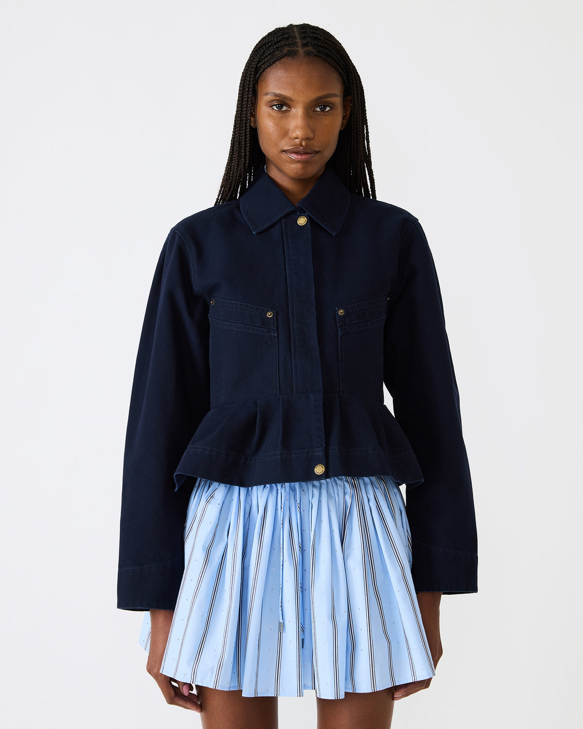 Steve Madden SLOAN Midnight Sky Long-Sleeved Zip-Up Women's Jacket